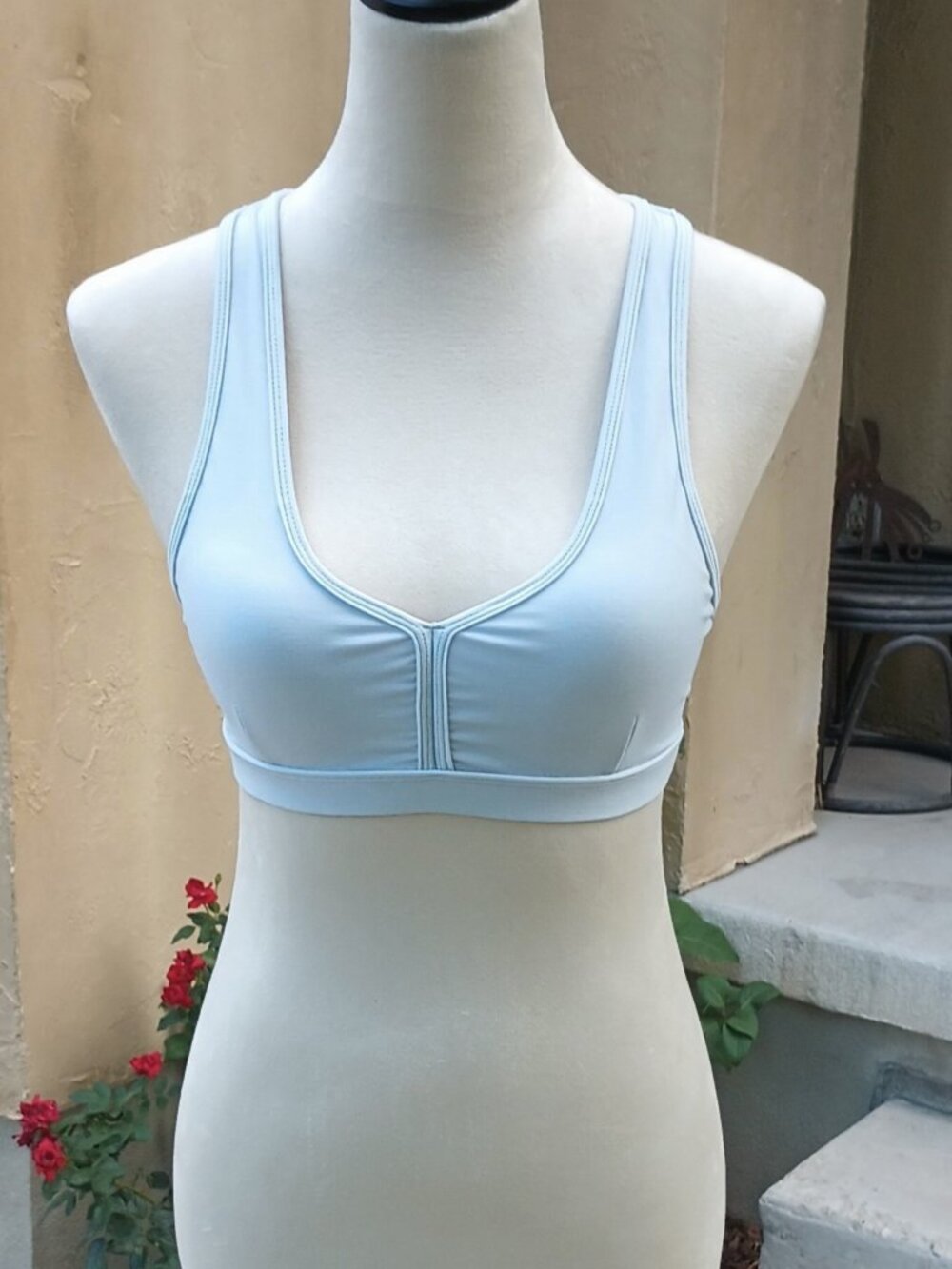 Sweetheart Neckline Sports Bra by Niyama Sol, XS/S, light gray color